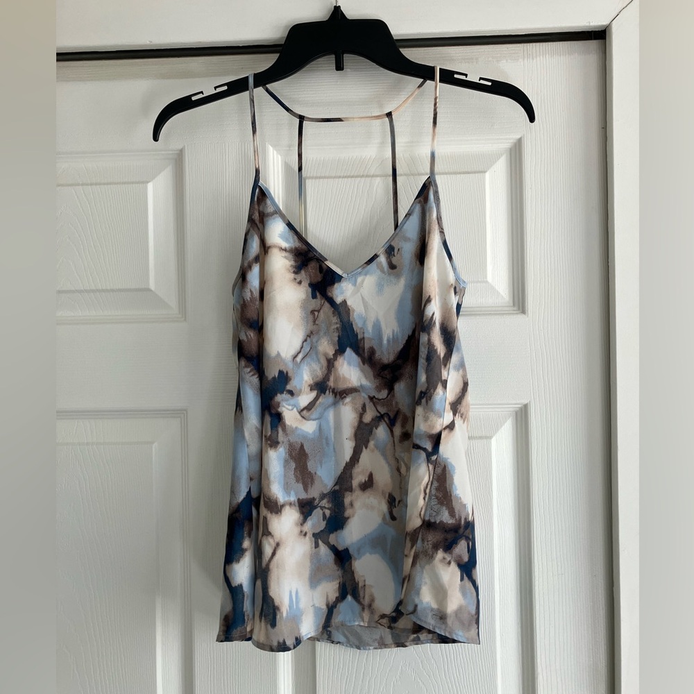 Stylish Blue and Brown Tie-Dye Dress